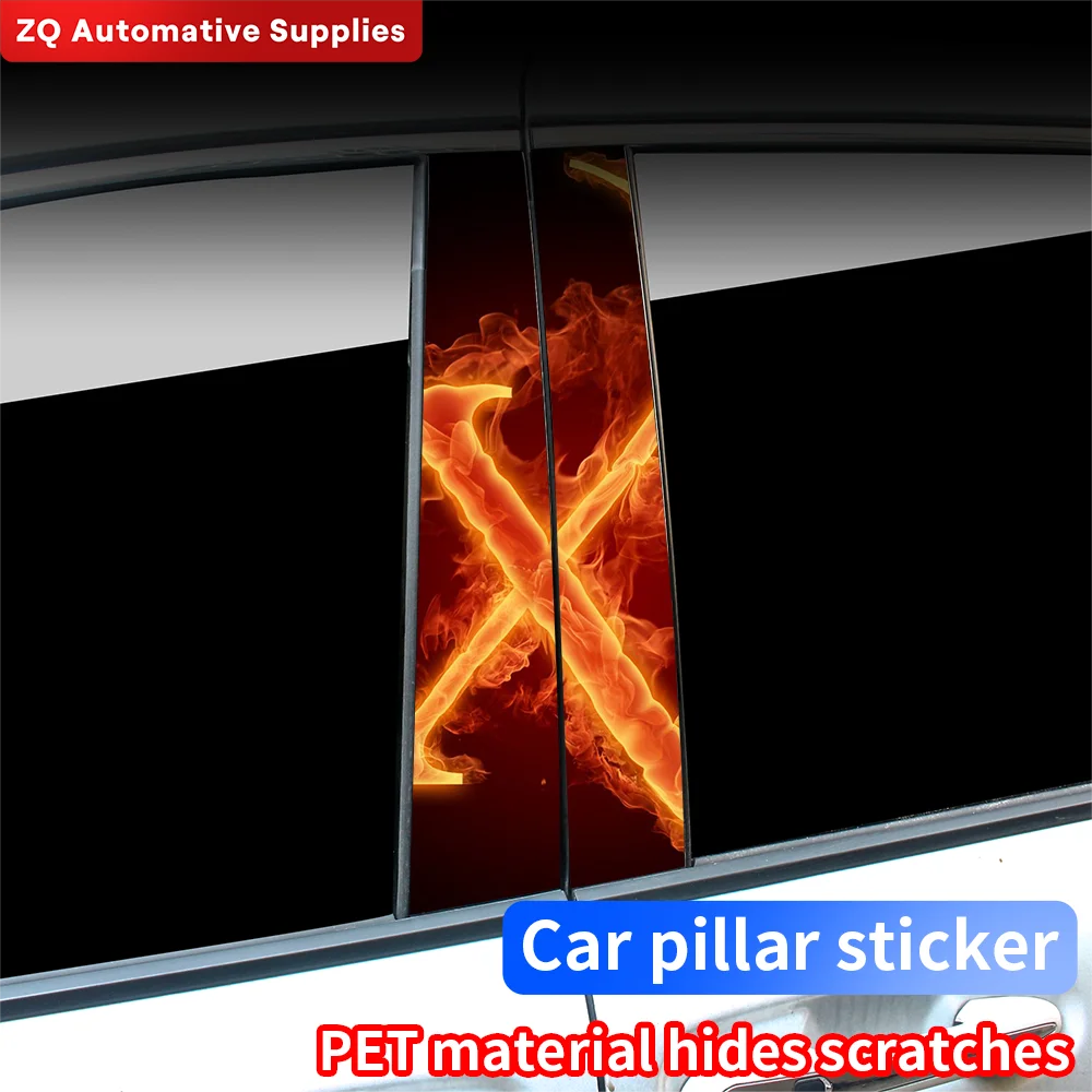 

Flames Letters Car Stickers Funny Auto B-pillar Waterproof Sunscreen Decoration Cover Scratches Vinyl Decals Auto Accessories