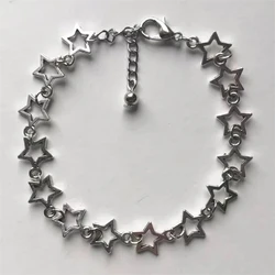 Vintage Stars Charm Link Chain Bracelets On Hand For Women Girls Punk Grunge Stars Hand Bracelet Y2k Fashion Jewelry Accessories