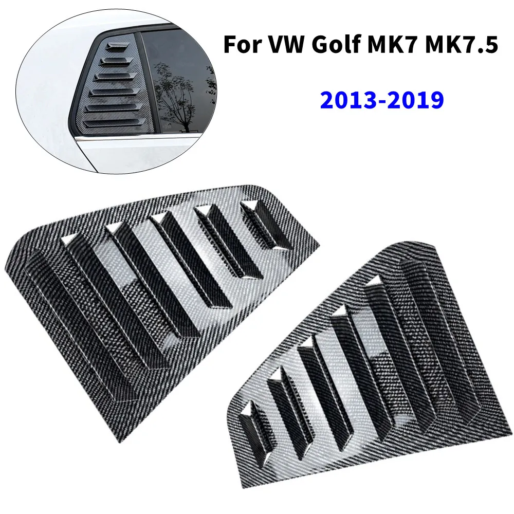 

2PCS For VW Golf MK7 MK7.5 2013-2019 Car Rear Window Quarter Louver Cover Side Vent Shutter Trim Scoop ABS Accessories