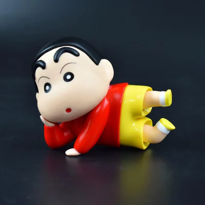 8CM Crayon Shin-chan Classic Style Lying Posture Harano Shinno Assistant Doll Wholesale For Children's Gifts