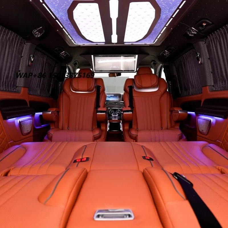 Carride Luxury VIP Portable Classical Style Aluminum Alloy Car Interior Conversion Kit Vito W447 V260 Upgrade Orange Leather
