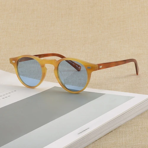 Gregory Peck Gafas de sol polarizadas vintage OV5186 Gafas de sol con montura transparente Diseñador de marca Hombres Mujeres OV 5186 Gafas Oculos con estuche