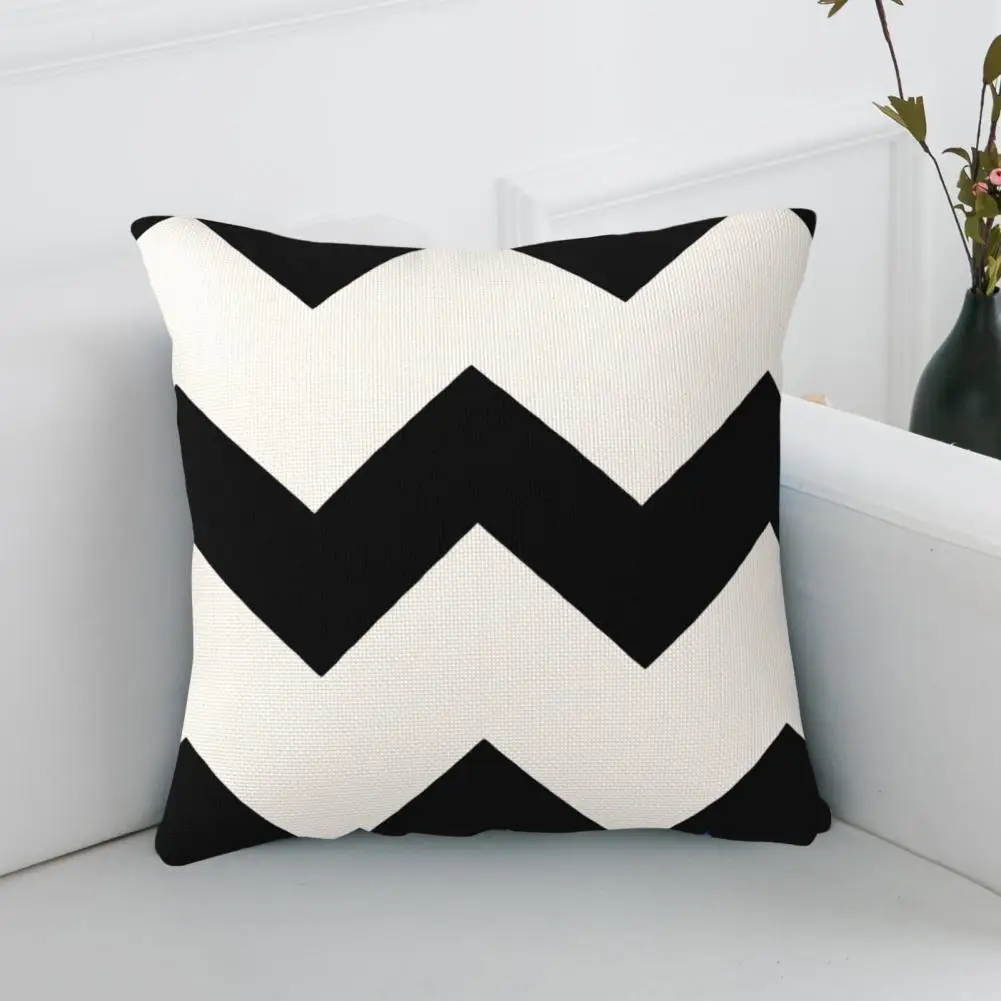 Pillowcase with Two-color Stitching Geometric Pattern Throw Pillow Cover Modern Nordic Style Geometric Pattern for Sofa