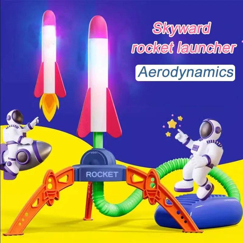 Children Feet Jumping Into The Sky Launching Rocket Outdoor Toys Puzzle Ejection Flying Rocket Games Toys for Kids Gift