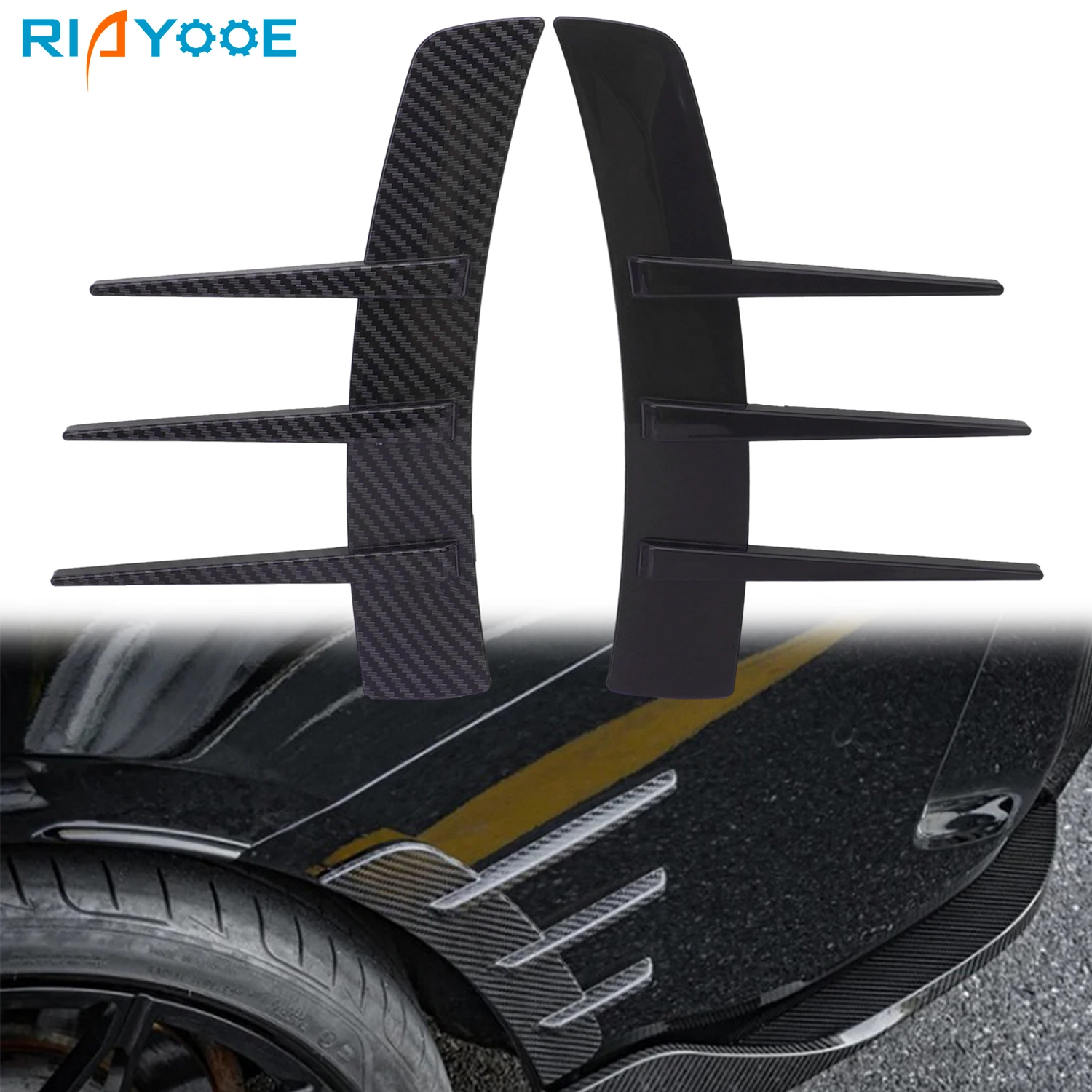 

2PCS Side Vent Covers Universal Grille Inlet Trim For Car Exterior Modified Air Flow Intake Wing Decals Ventilation Sticker