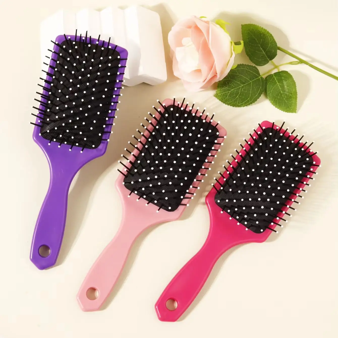 Hairdressing airbag massage brush, exfoliating anti-static comb, ABS plastic handle, suitable for curly and straight hair