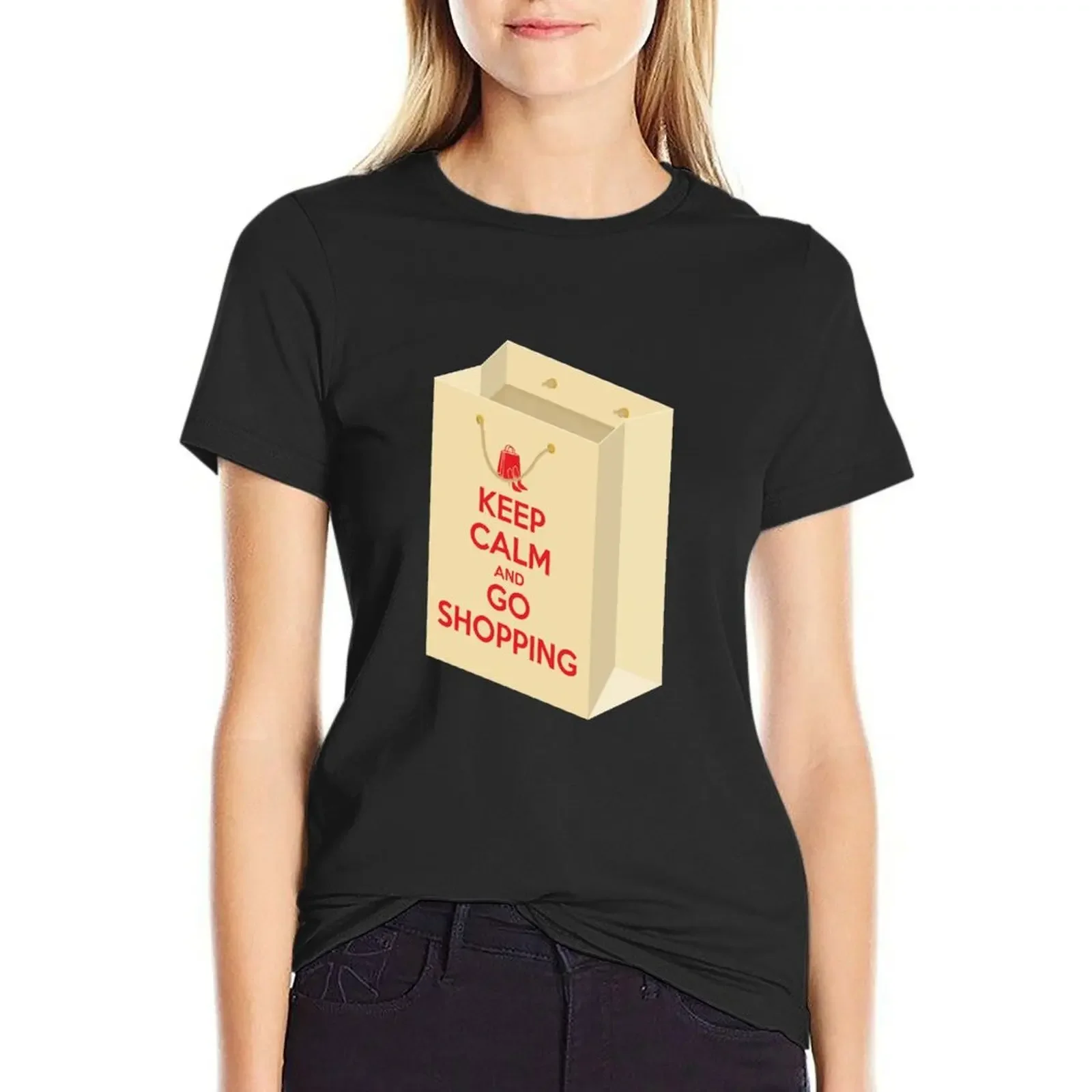 

Keep calm and go shopping (bag1) T-Shirt blanks quick-drying Women t shirt