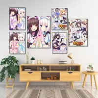 Anime Girl N-nekopara Game Maid Poster Waterproof Vintage Movie Posters High Quality Wall Art Print For Room Decor Gift 5
