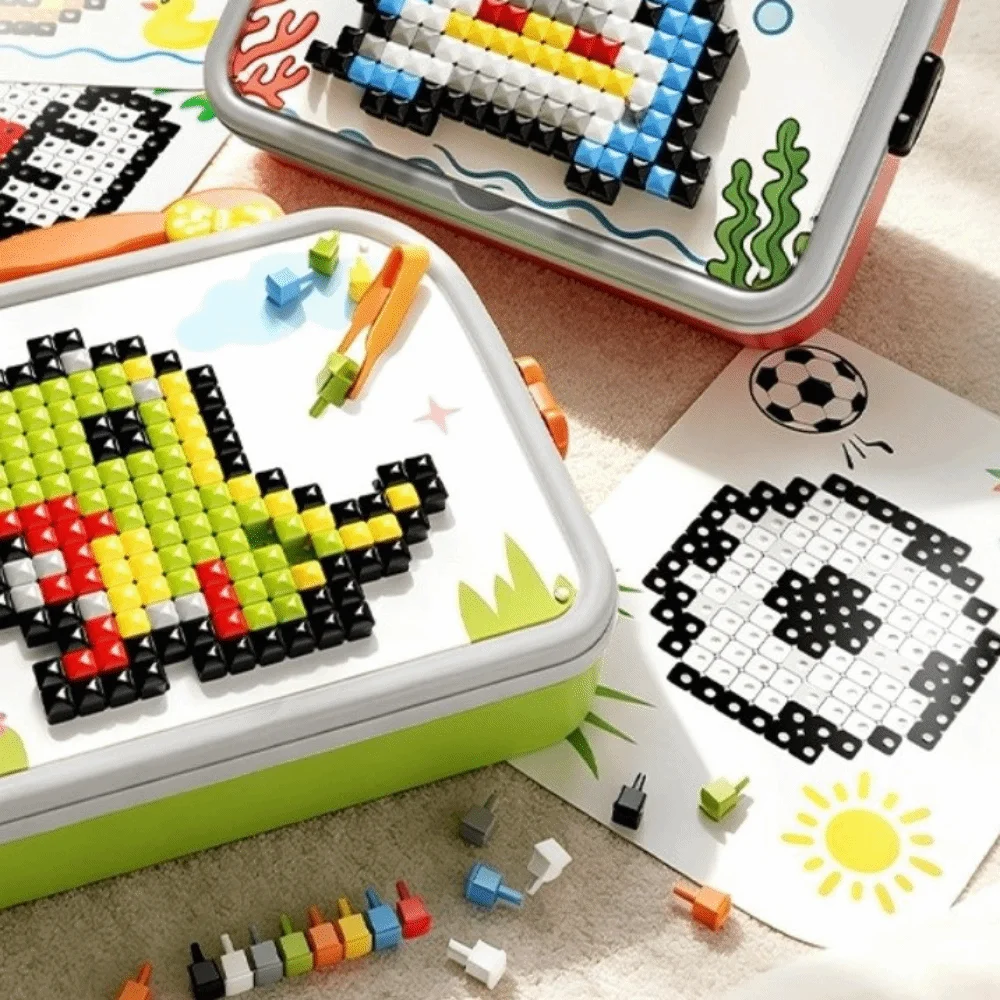 Color Perception Mushroom Nail Puzzle Concentration Training Creative Skills 3D Puzzle 3D DIY Building Set Peg Puzzle