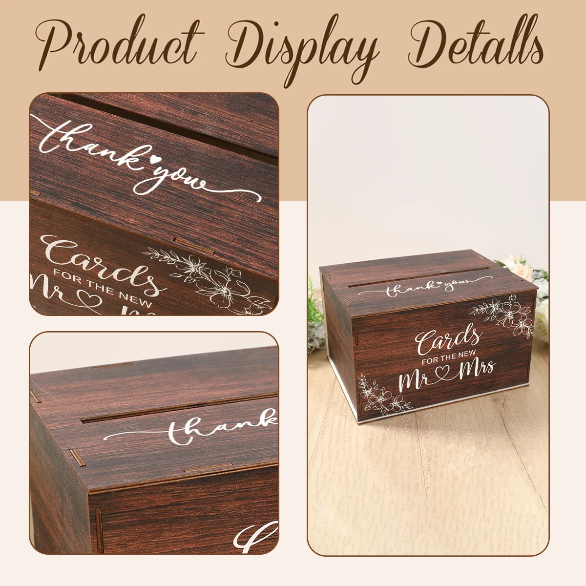 صندوق بطاقات الزفاف مع غطاء صن - مراجعة Wedding Supply Rentals وسعره