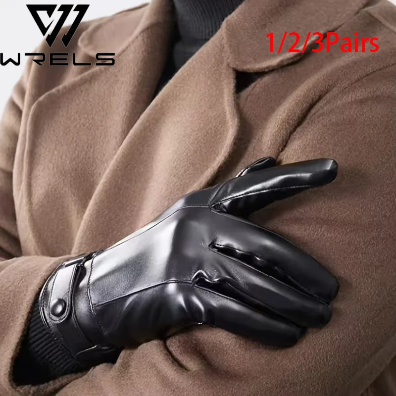 Warm Touchscreen Gloves Waterproof Leather Driving Outdoor Full Finger Gloves Thermal Thermal Motorcycle Riding Sport Gloves