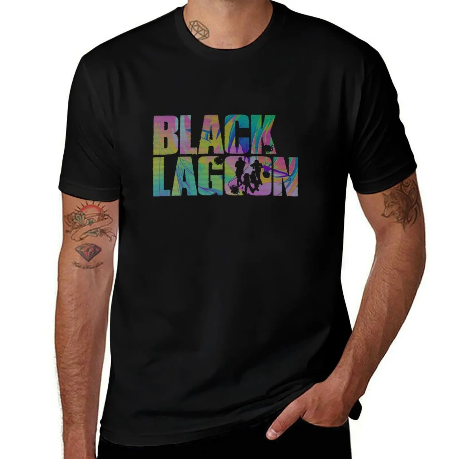 

shirts shirts BalaRevy cotton man T-Shirt Black shirts Lagoon Logo graphic vintage for for anime t t man t 100%