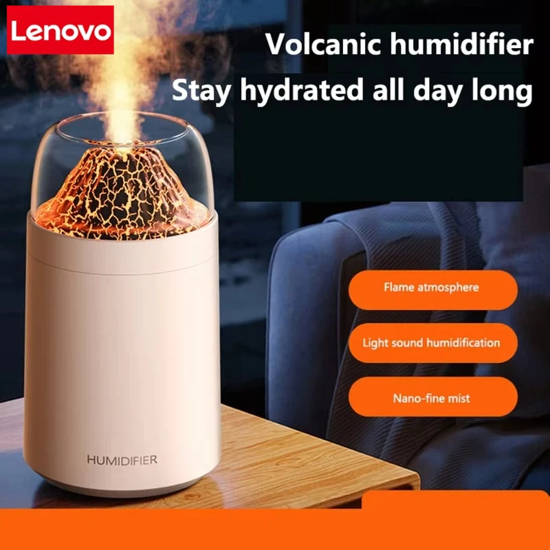 Lenovo 300ML Air Humidifier Double Spray Cool Mist Maker Fragrance Diffuser Home Car Essential Oil Aroma Humidificador purifier