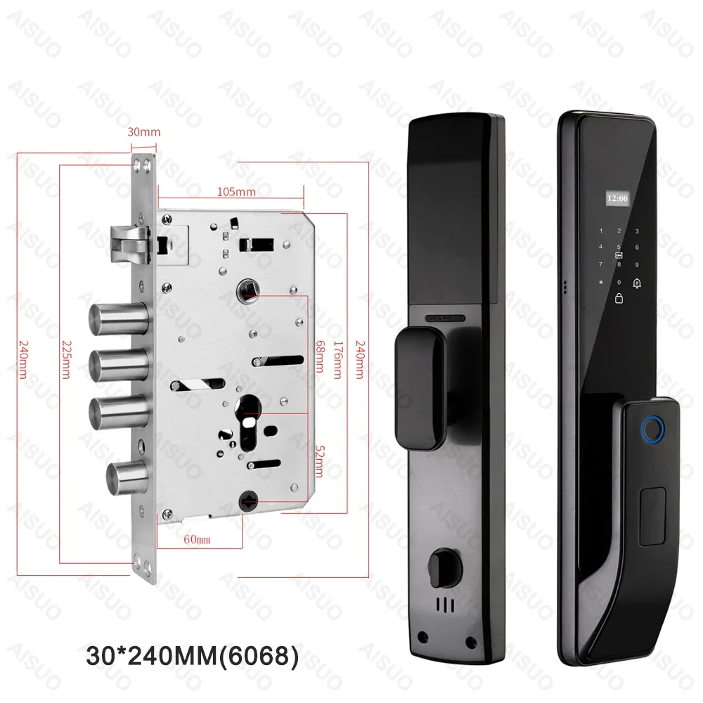 AISUO 재고 얼굴 인식 지문 잠금 장치, 스마트 문짝 손잡이, 지능형 디지털 문짝