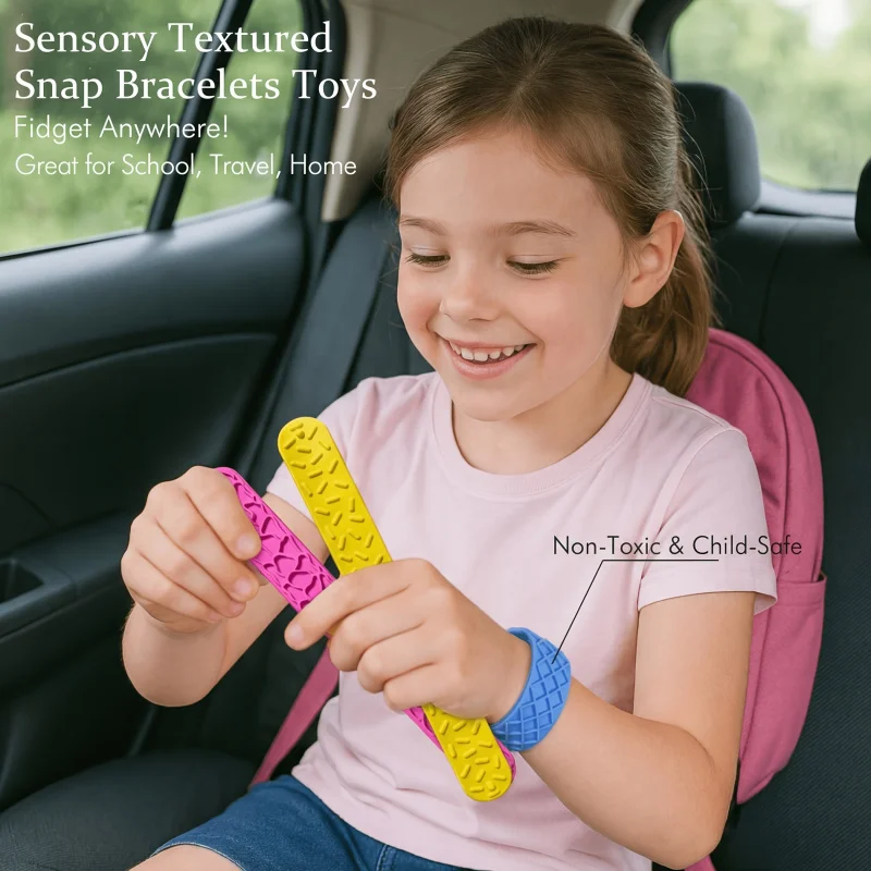 Children's Sensory Clapping Wristband, Stress-Relief Toy Elastic Wristband, Suitable for Boys and Girls, Sensory Item for Calmin
