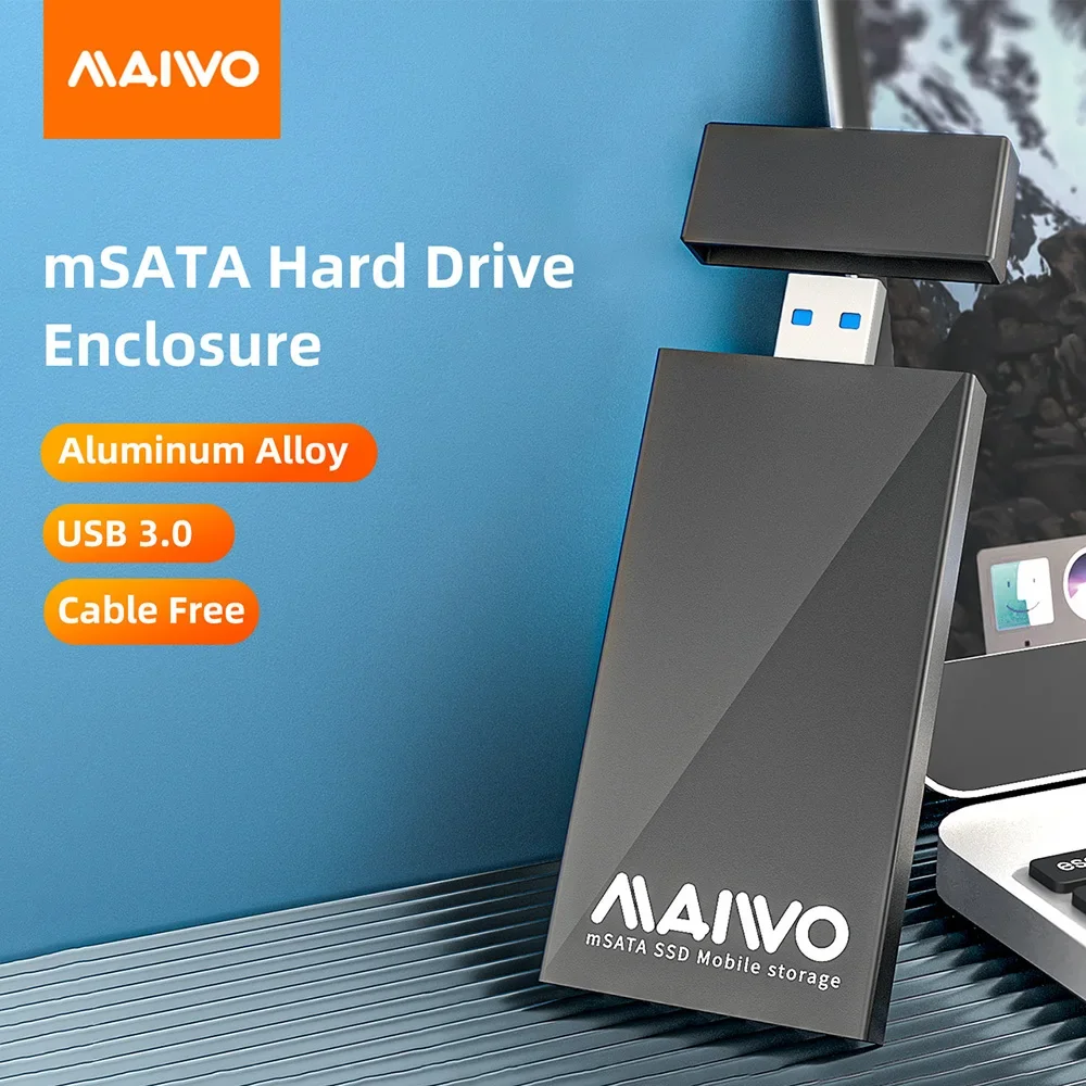 MAIWO mSATA твердотельный накопитель, USB 3,0 к USB 3,0 SSD корпус, мини внешний мобильный жесткий диск из алюминиевого сплава mSATA