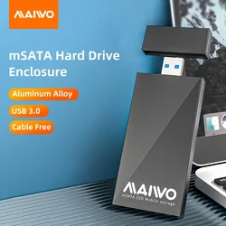 MAIWO-External Mobile Hard Drive Box, Solid State Drive Case, Liga de alumínio, Mini SSD Enclosure, USB 3.0 para USB 3.0