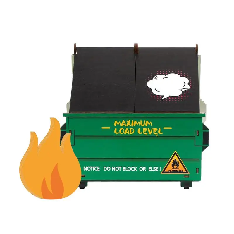 مكتب القلم المنظم الملونة القمامة حامل النار مع لهب ملاحظة بطاقات خشبية قلم رصاص وعاء لمكتب القمامة النار حامل مكتب ل