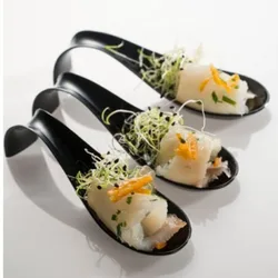 20 Pcs x Home Party Wedding Disposable Tableware Supplies Sushi Dessert Wave Spoon