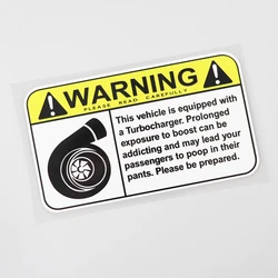 Car Sticker Funny Warning Sign Turbo Boost Decal PVC  15.2CM×8.6CM