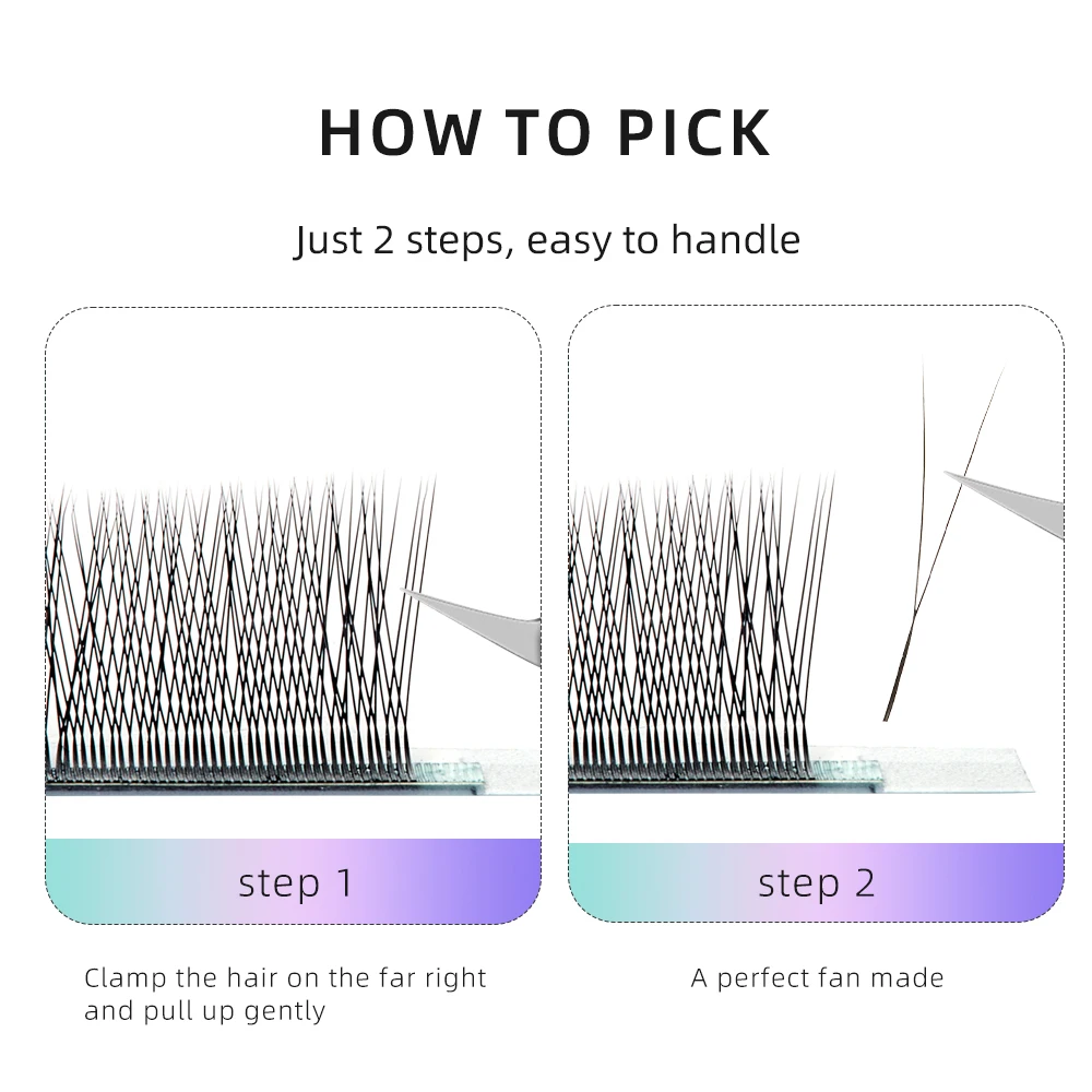 Yelix Single Tip 2D Y Eyelash Extension Większa Gęstość Miękkie Sztuczne Rzęsy Gotowe Kępki w Kształcie Litery Y do Makijażu