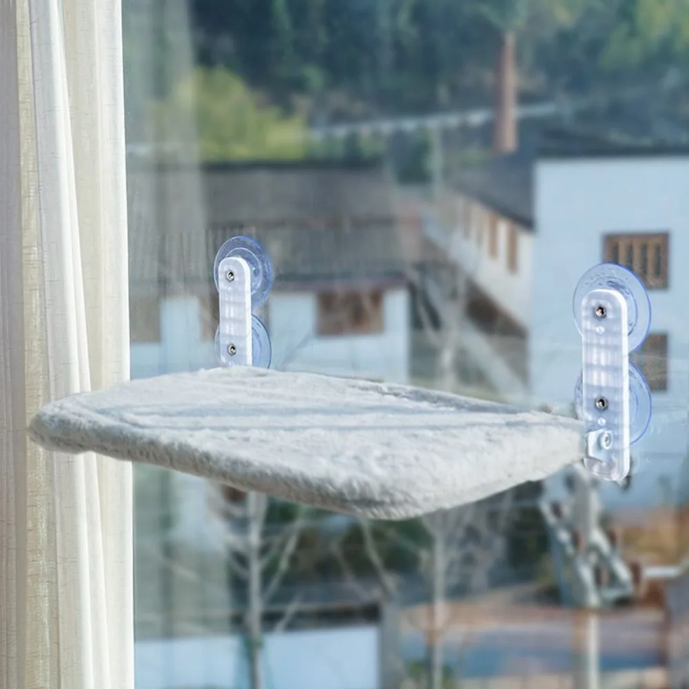 Wall Mounted Suction Cup Cat Hammock Breathable Foldable Sunbathing Hanging Cat Bed Rectangular Removable Suspended Cat Nest