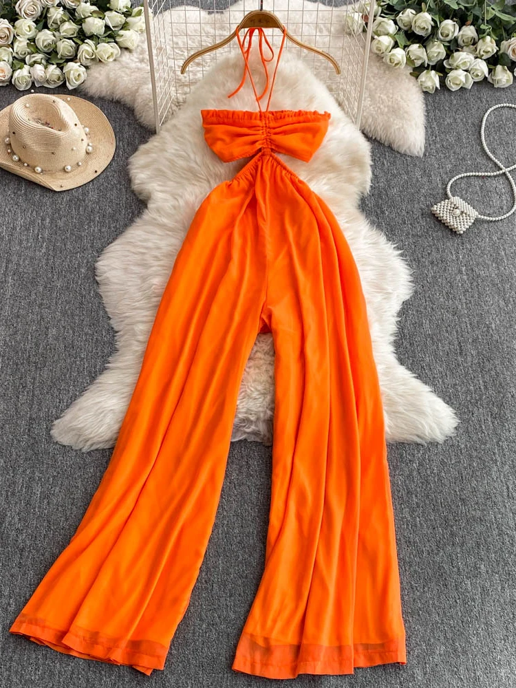 

Ele Bal Neline Jumpsuit Women's High Waist Wide Leg Casual Long Pants Summer New Sle Faion plus Size