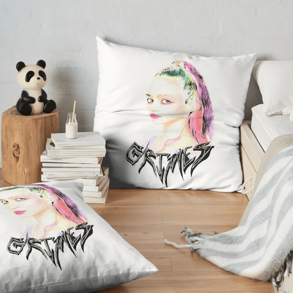 Grimes White Pattern Cushion Cover Throw Pillow Case Home Decor High Quality