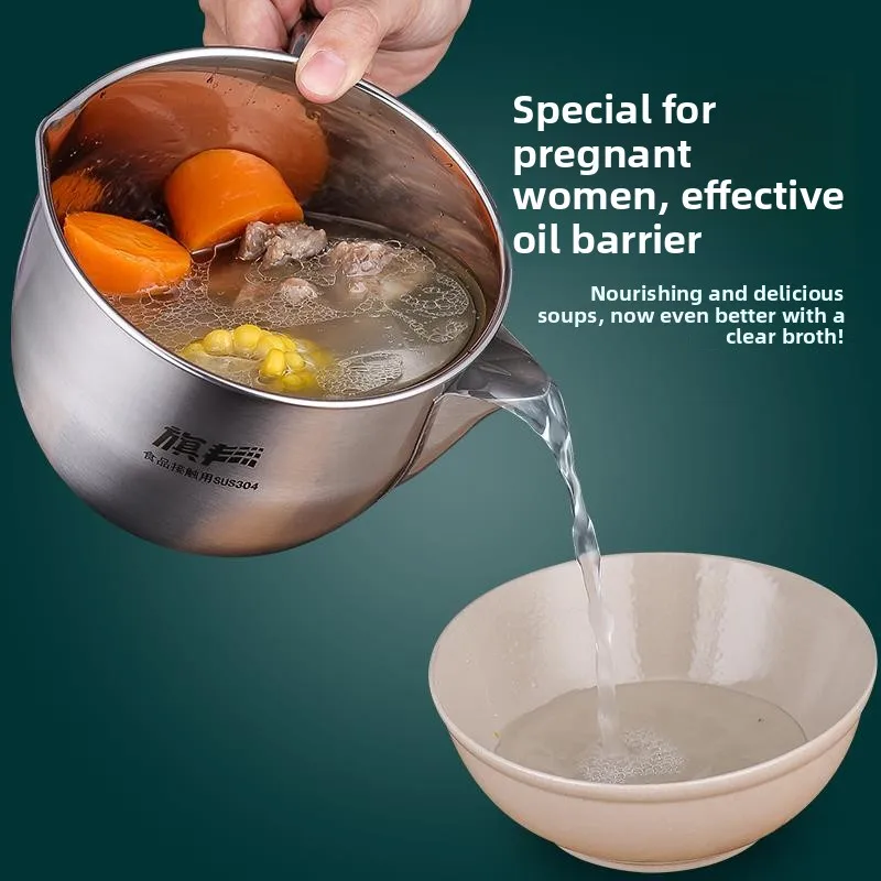 Separador de aceite de acero inoxidable, herramienta de cocina para uso doméstico, filtro de aceite para sopa, filtro de sopa Yum Goong, herramienta esencial