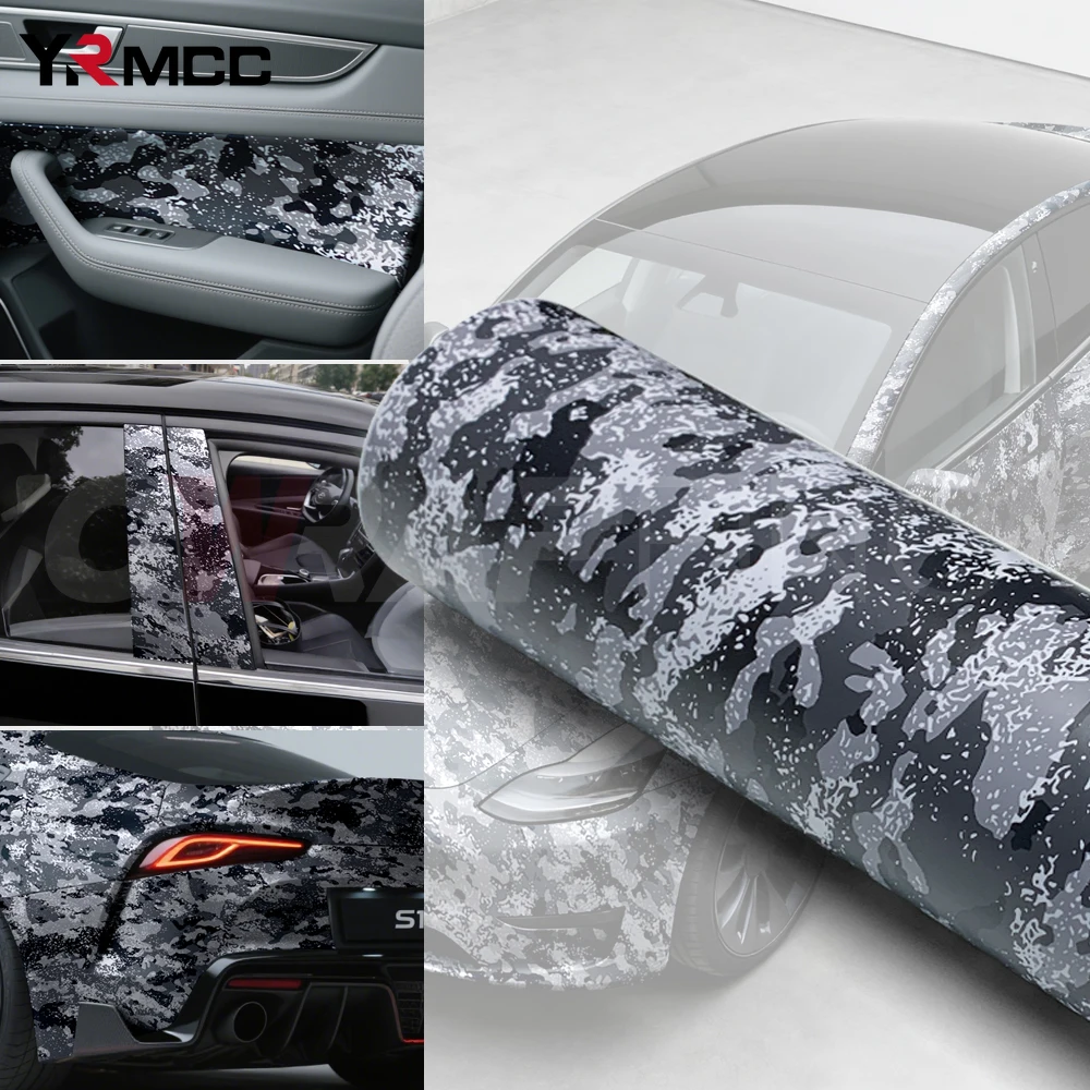 

Vinyl Wrap Car Tuning Accessories Auto Camouflage Film Black Camo Wrapping Foil Motorcycles Grey Waterproof Body Covering Decals