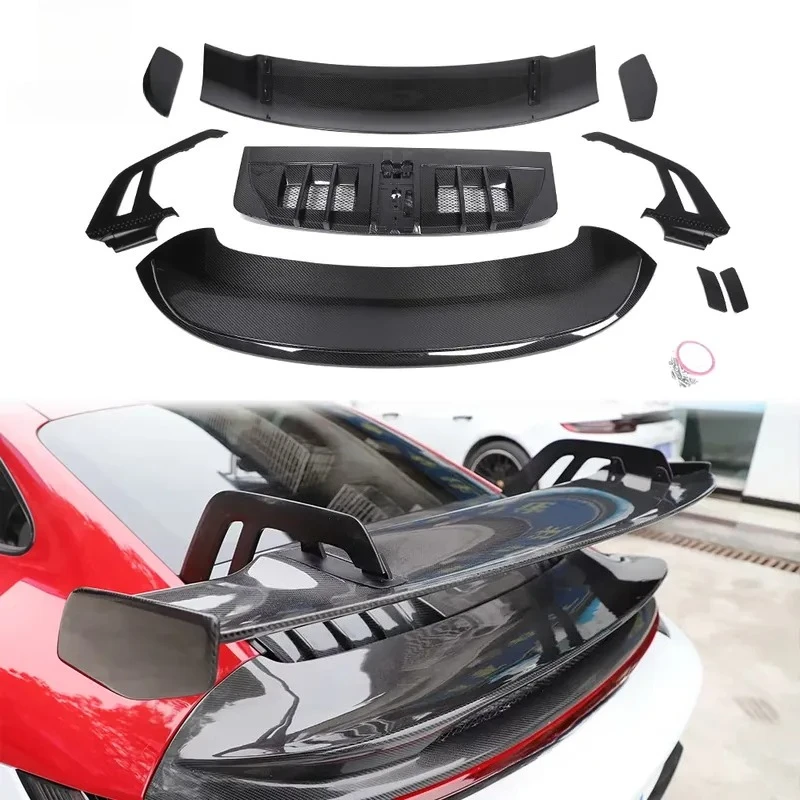 High Quality Dry Carbon Fiber GT3 Style Rear Wing Spoiler for 911 992.1 992.2 Rear Diffuser Splitter Lip Trunk Body
