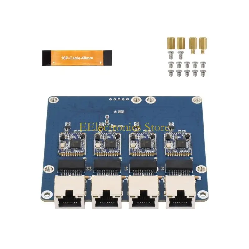 B03C Stable 4 Port PCIe Networking Expansion Board for 24/7 Operation Plugs Play Driver Less Compatibility