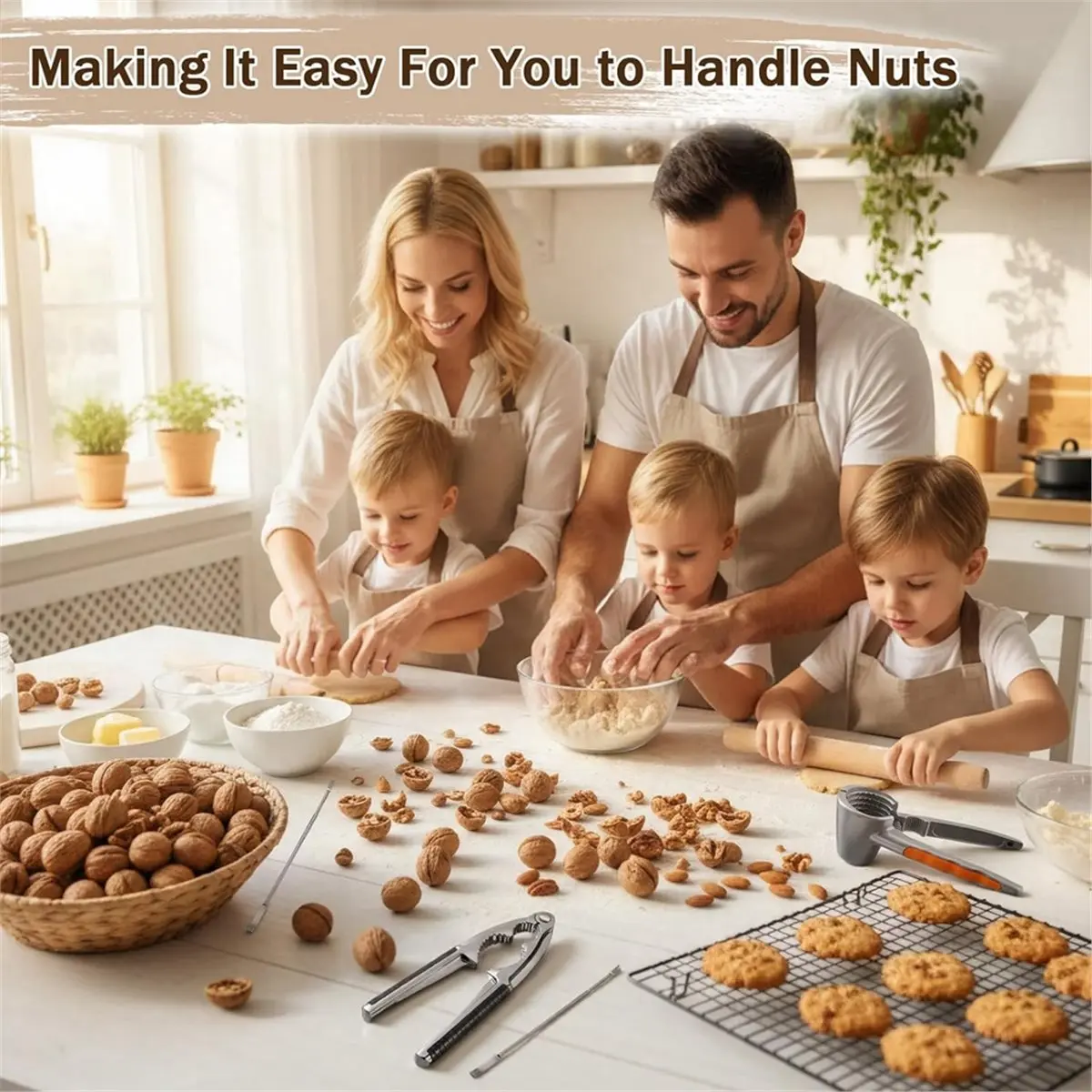 Nutcracker Nut and Walnut Cracker Kit Walnut Plier Opener Tool Shell Seafood Cracker for Pecan Hazelnuts Pistachio