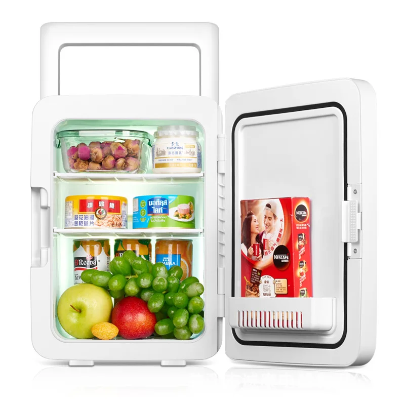 Refrigerador pequeño de 10L, Mini refrigerador para el hogar, dormitorio de estudiantes, cosméticos, refrigerador para conservación de alimentos y frutas