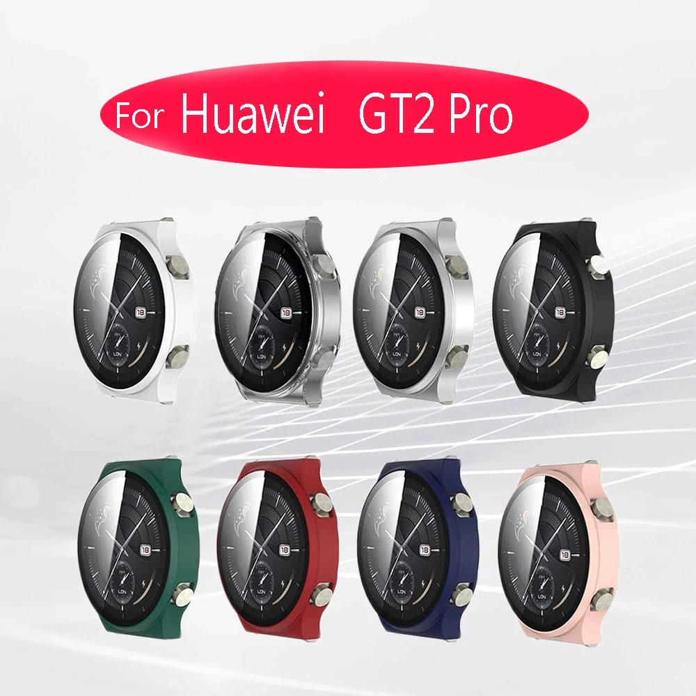 เคสสำหรับ Huawei Watch GT2 Pro [ปกป้องทุกส่วน] กระจกเทมเปอร์แบบบางป้องกันหน้าจอ PC แบบแข็ง