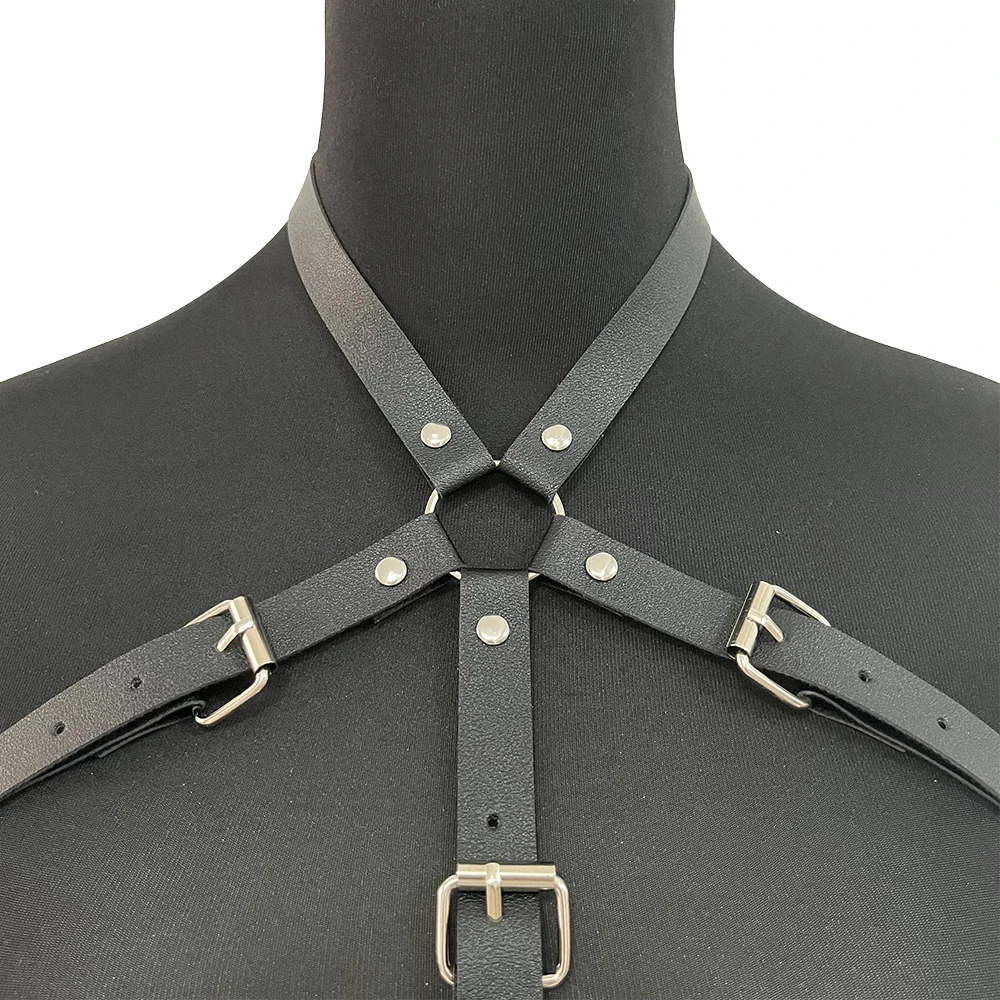 Sexy Chest Harness for Women Leather Lingerie Bondage Body Harness Belt Gothic Fetish Clothing Suspenders Rave Sex Toys