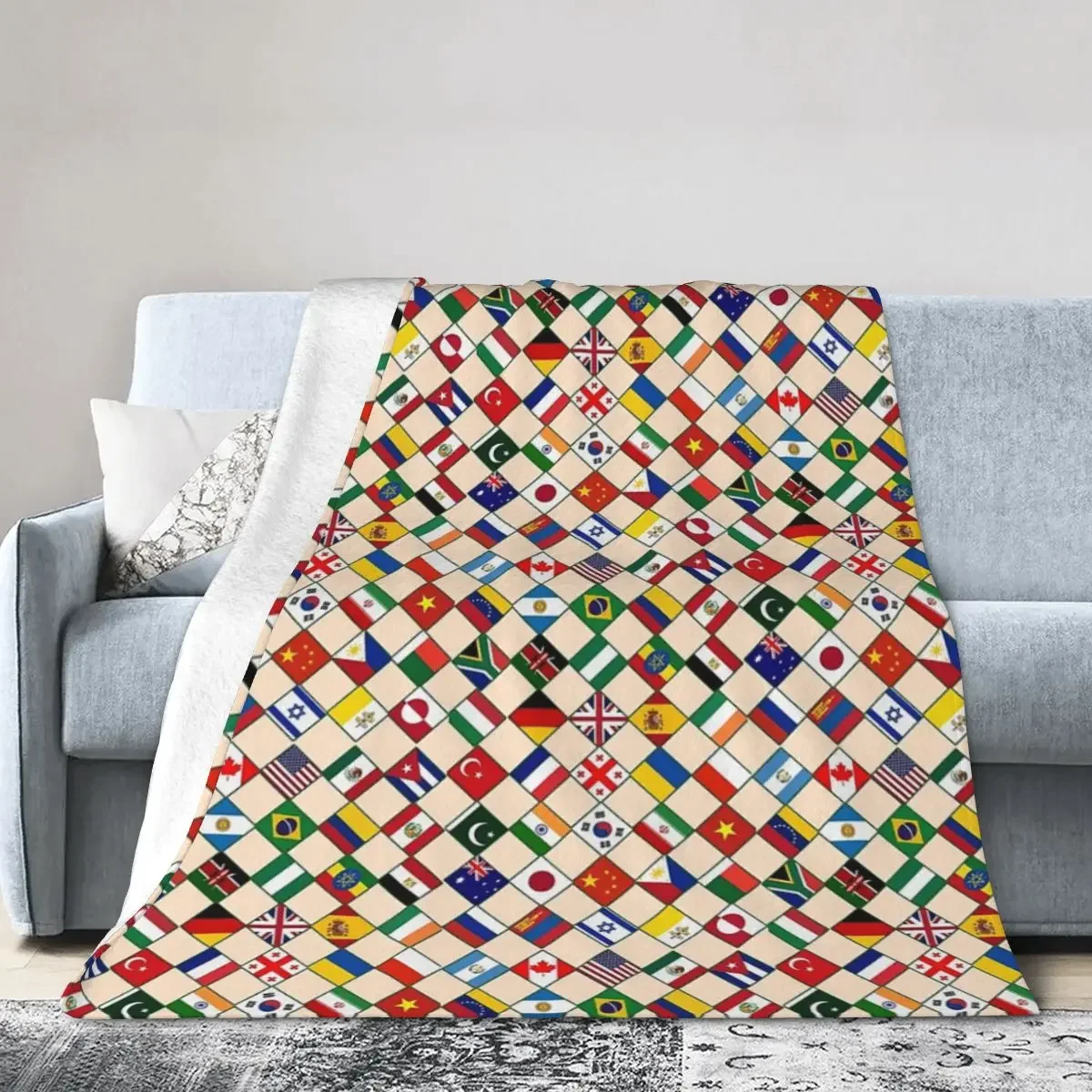 

Flags Of The Countries Of The World,International Gift Blanket Warm Flannel Throw Blanket Bedspread for Bed Living room Picnic