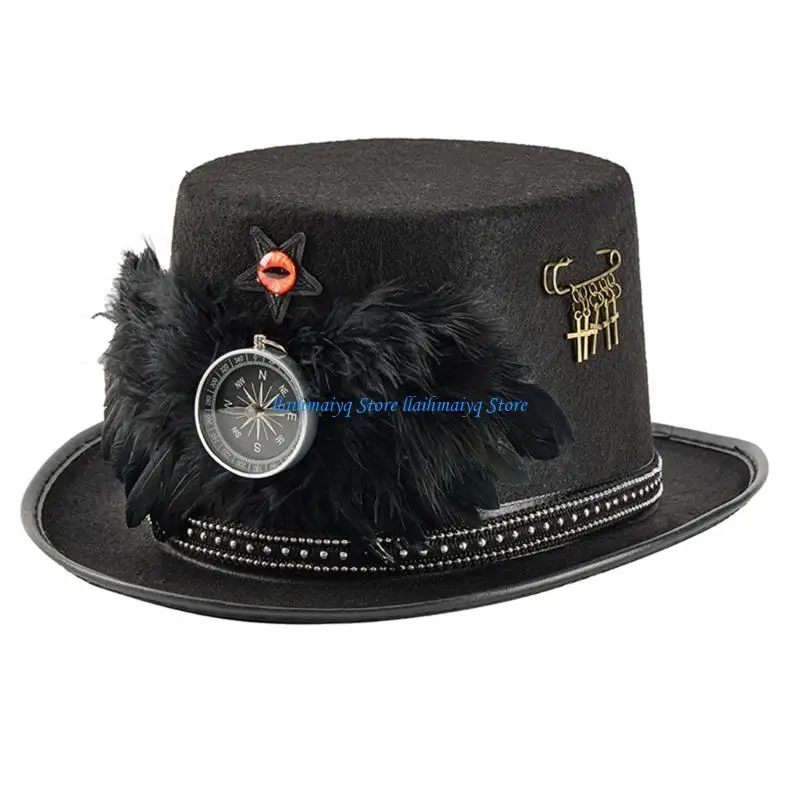 

573B Gothic Winged Hat Steampunk Design Durable Gothic Coser Wing For Cosplay Event
