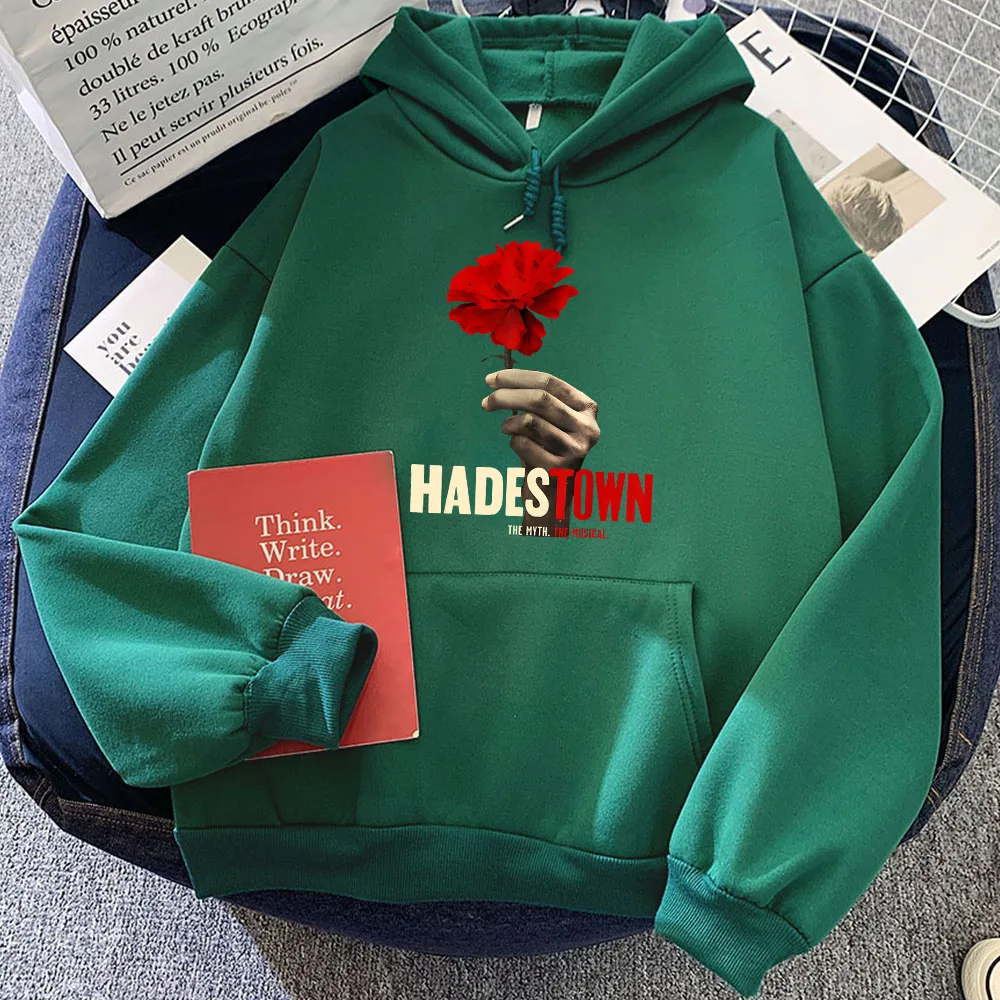 Musikal Hadestown hoodie untuk wanita/pria musim dingin kasual cetak kaus Roupas Femininas Sudaderas saku bulu hoodie wanita