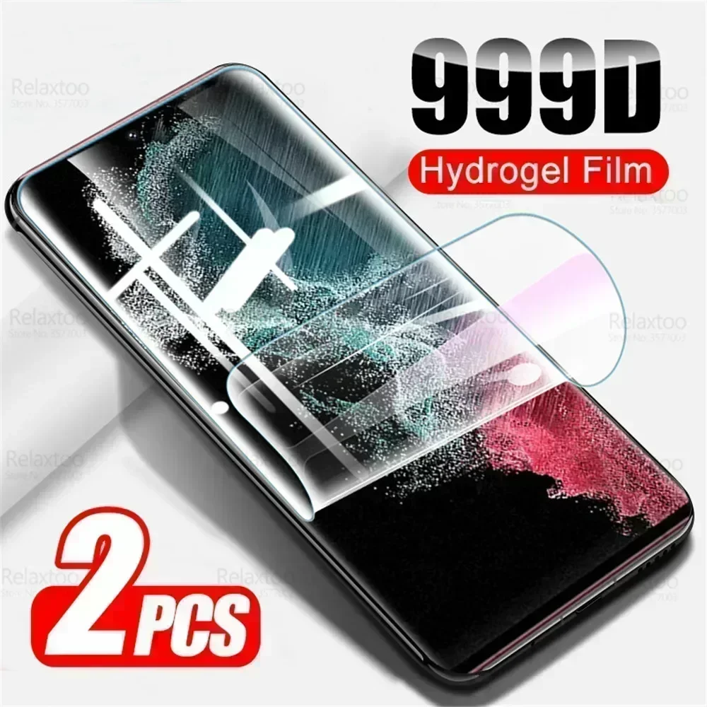 2PCS Full Curved Soft Hydrogel Film For Samsung S22 Ultra S21 FE 5G S20 Plus S10 Lite Note 20 S 22 21 Screen Protector Not Glass