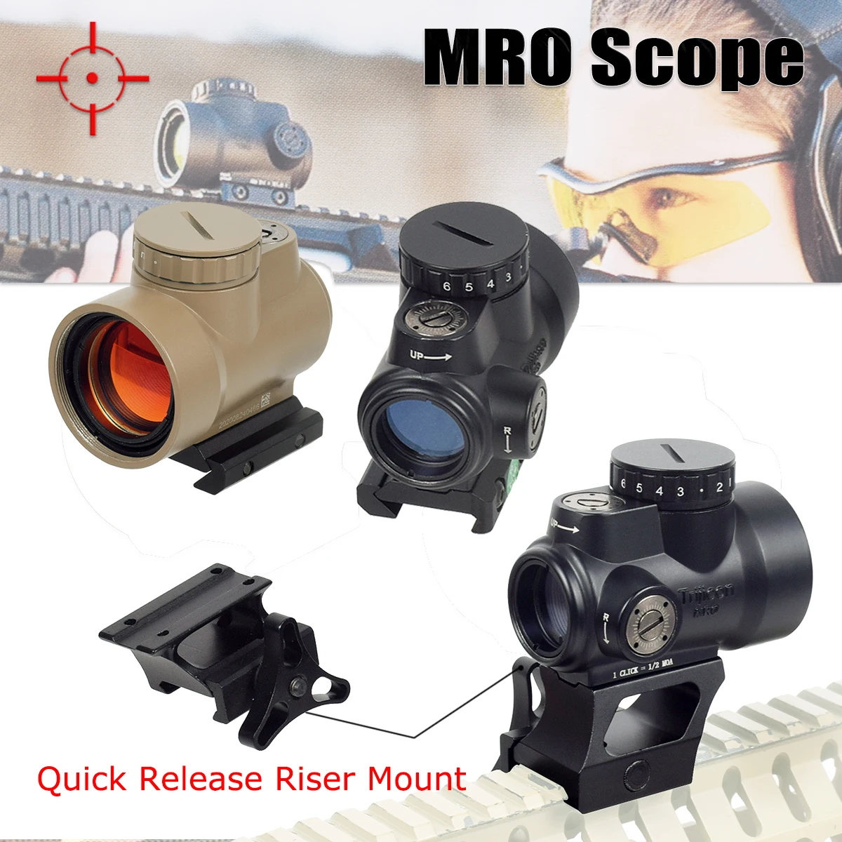 

Airsoft MRO 2MOA Holographic Trijicon RMR Red Dot Sight Scope Hunting Illuminated Sniper Gear For 20mm Tactical ar15 Riflescope