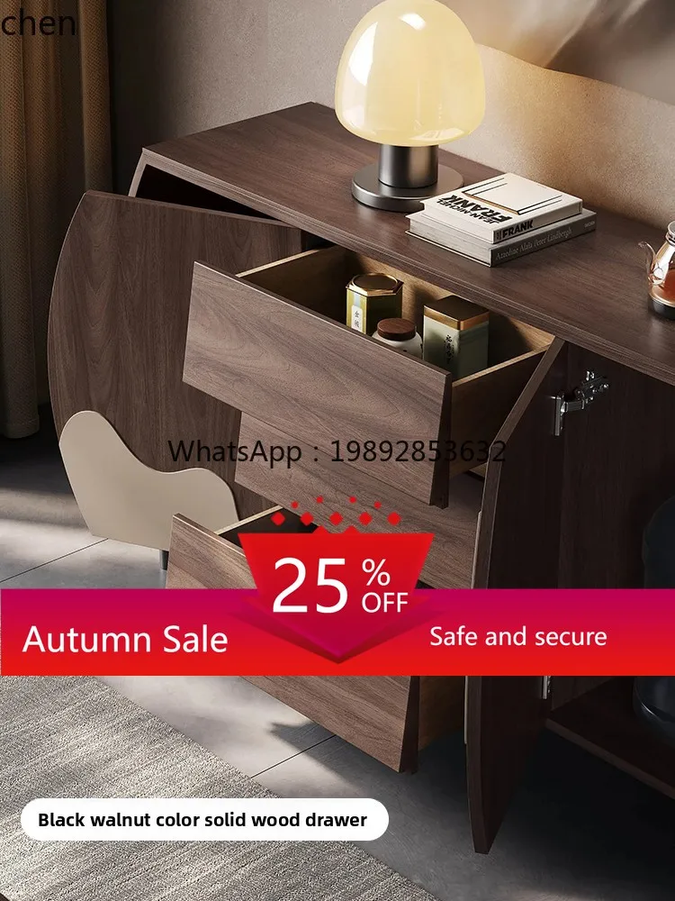 

medieval style solid wood dining side cabinet new Chinese style retro integrated wall storage tea cabinet
