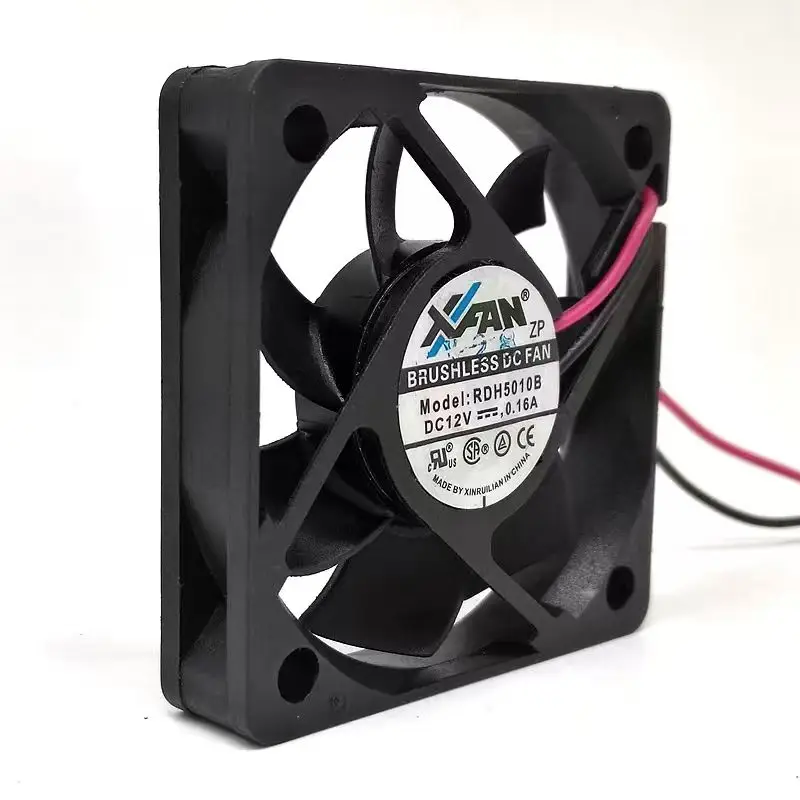 New 50mm 10mm Slim Cooling Fan RDH5010B DC Brushless 12V 0.16A 50x50x10mm 2-wire Ball Bearing Square Server Inverter Cooler Fan