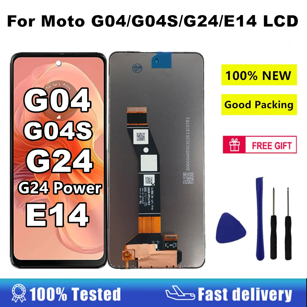 6.56" LCD For Motorola Moto G04 G04S G24 G24 Power E14 LCD Pantalla Display Touch Screen Digitizer XT2421-2 XT2421-8 XT2423-1