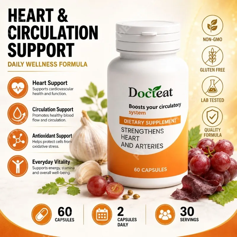 Garlic Grape Seed Extract & Trans Resveratrol Formula with Potassium Citrate Plant Extract Daily Support Blend 60 Capsules