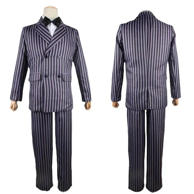 Mittwoch Addams Kostüm Langarm Herren Anzug Party Uniform Gomez Cosplay Outfits Familienbälle Halloween Papas Kostüme COS
