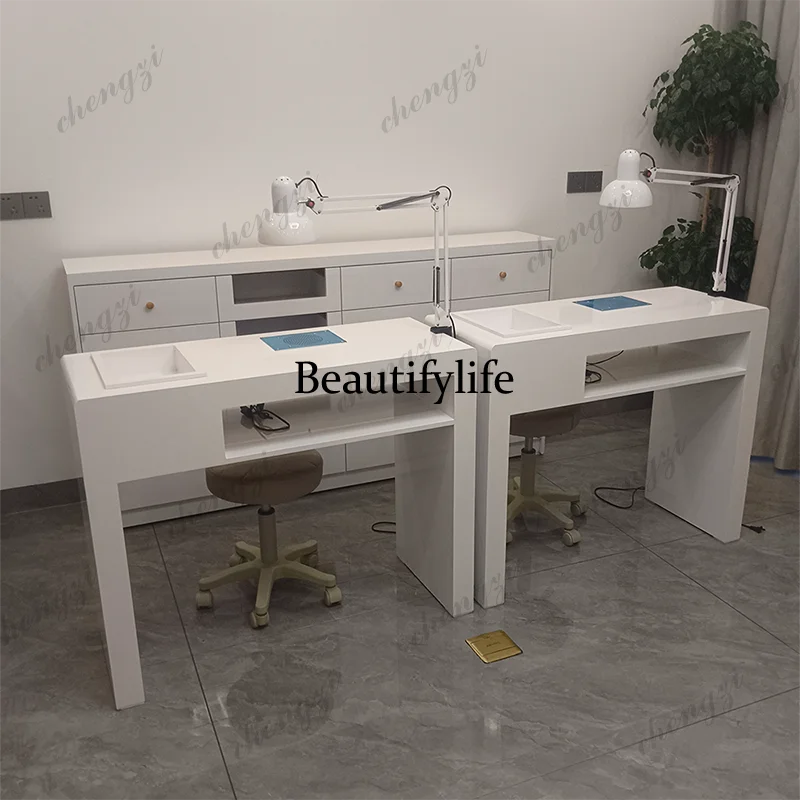 

TTT paint groove storage box, manicure table drawer, single double manicure table, built-in vacuum cleaner, light clip console