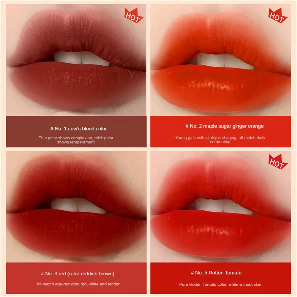 Verbeter de huidskleur Lippenstift Populaire make-up Matte lip Klei Hydraterende Heetste liptrends Matte lipgloss Weelderige lippen Opstaan