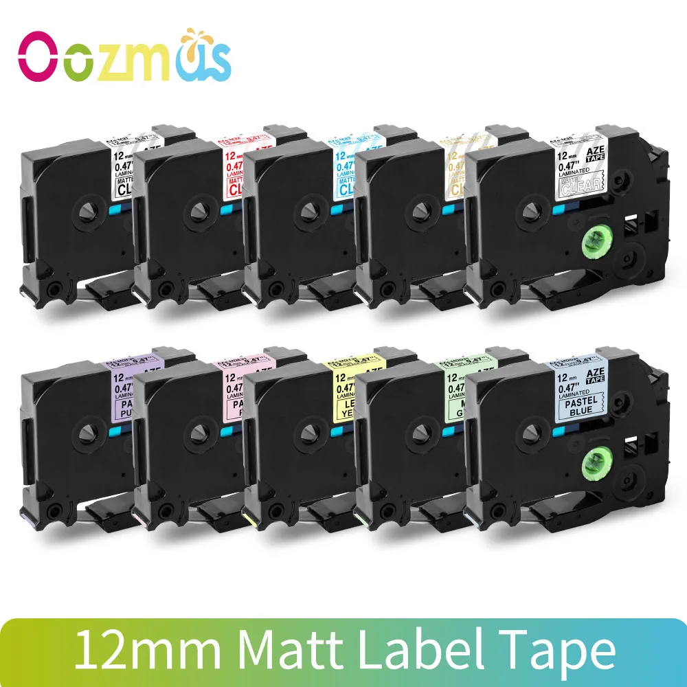 6/9/12/18/24mm*8m TZ M31 MQF31 Matt Paper Multi-color Tapes Labeling Ribbon Compatible for Brother PT-H110 PT-D210 Label Markers