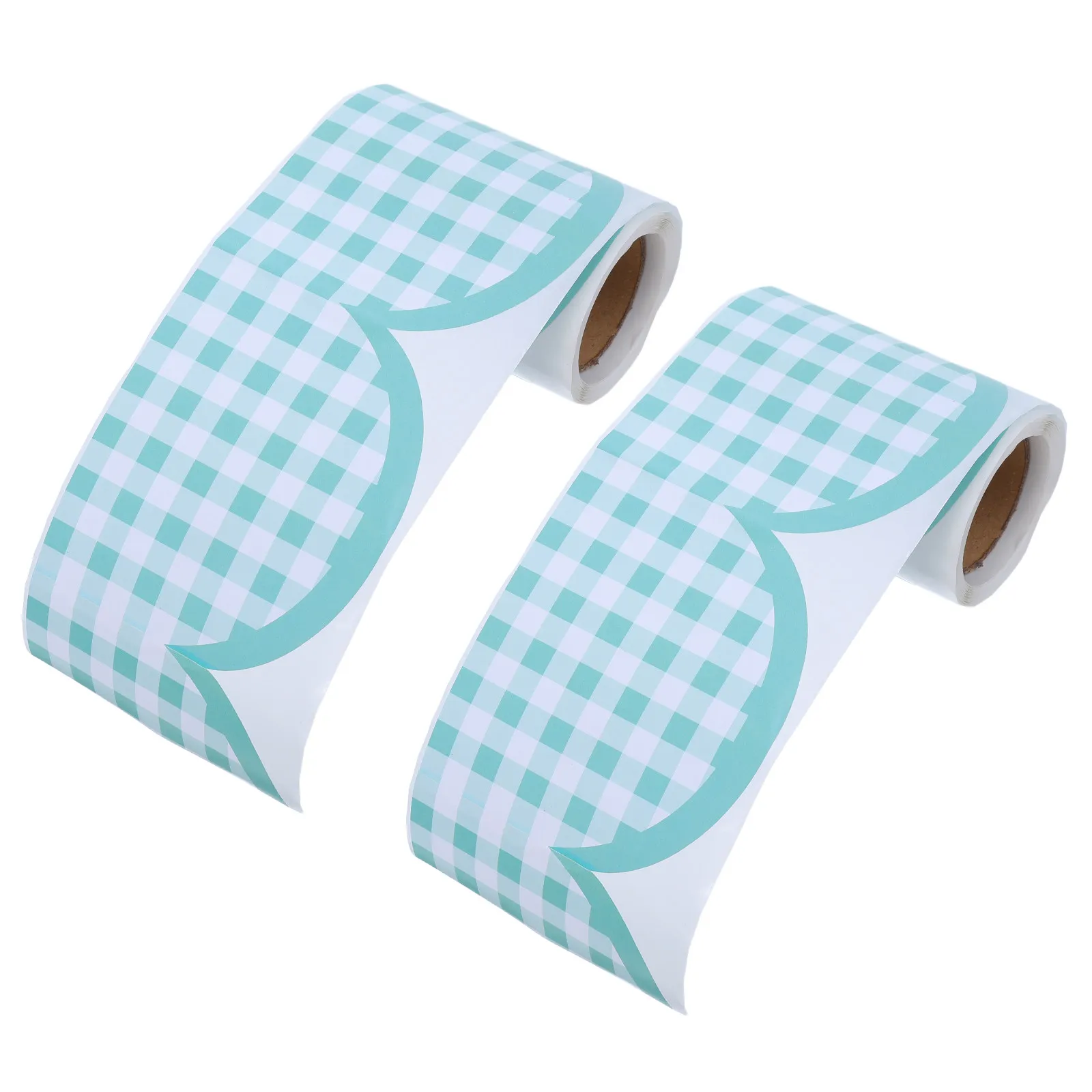 2Pcs Green Gingham Bulletin Board Trim Roll Scalloped Border Classroom Door Blackboard Notice Board Paper Green Gingham Border